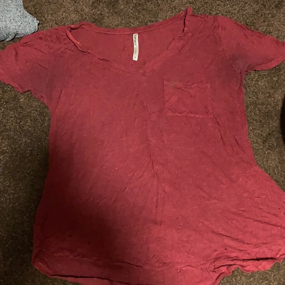 Red t shirt with front pocket size small